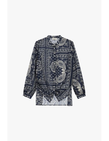 Camisa Corte Regular Estampa Paisley Nó Frontal Dixie