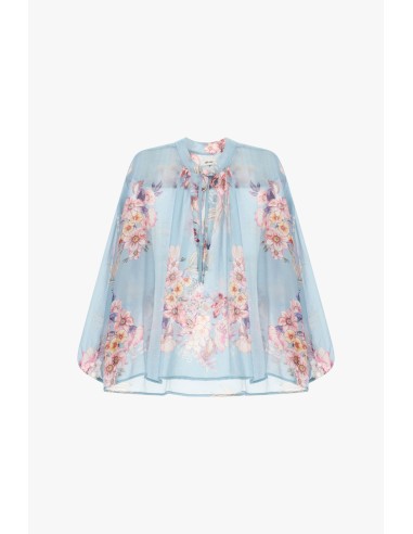Blusa ampla com estampado floral e laços Dixie
