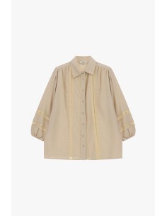 Camisa ampla com inserções em renda perfurada Dixie 2