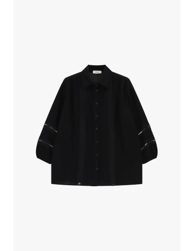 Camisa Ampla Com Aplicações Em Renda Vazada Dixie