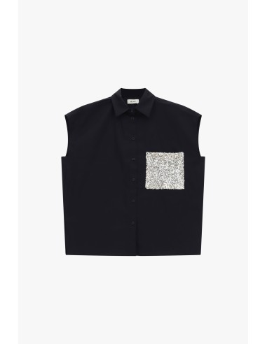 Blusa sem mangas com bolso de lantejoulas Dixie