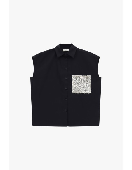 Blusa sem mangas com bolso de lantejoulas Dixie