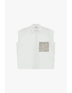 Camisa Sem Mangas Com Bolso de Lantejoulas Dixie