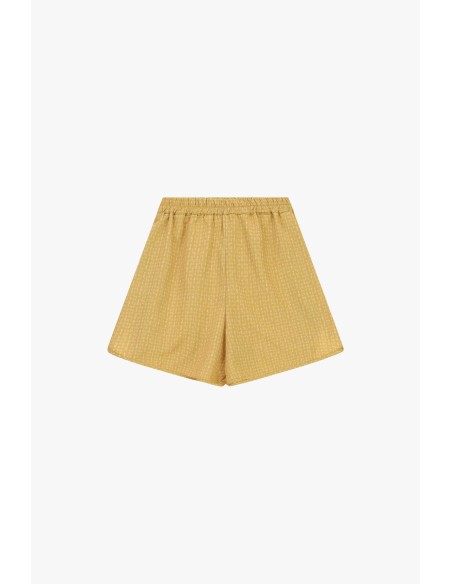 Shorts de corte regular com estampa microfantasia e cintura elástica Dixie