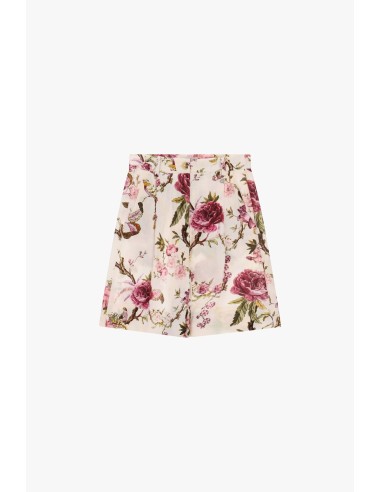 Bermuda Estampa Floral com Pences e Bolsos Dixie