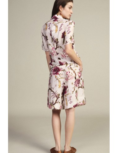 Bermuda Estampa Floral Com Pences E Bolsos Dixie