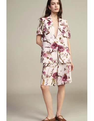 Bermuda Estampa Floral Com Pinças E Bolsos Dixie