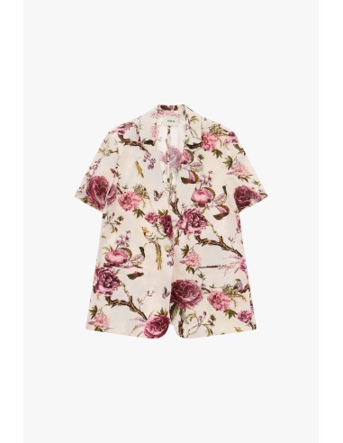 Blazer Curto de Mangas Curtas com Estampa Floral Dixie