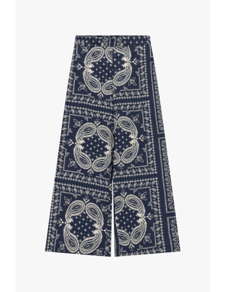 Calças Palazzo com Estampa Paisley Dixie