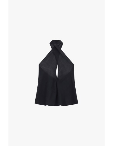 Top cruzado sem mangas com decote halter Dixie