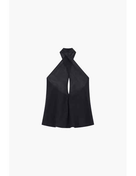 Top cruzado sem mangas com decote halter Dixie
