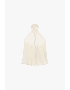 Top cruzado sem mangas com decote halter Dixie
