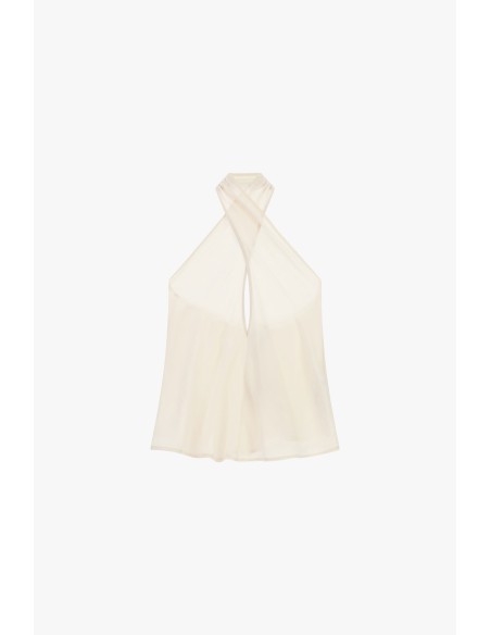 Top cruzado sem mangas com decote halter Dixie