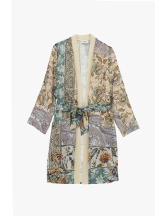 Casaco Leve Estampa Floral Cinto Coordenado Dixie 2