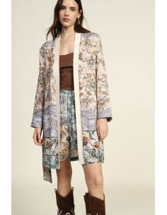 Casaco Leve Estampa Floral Cinto Coordenado Dixie