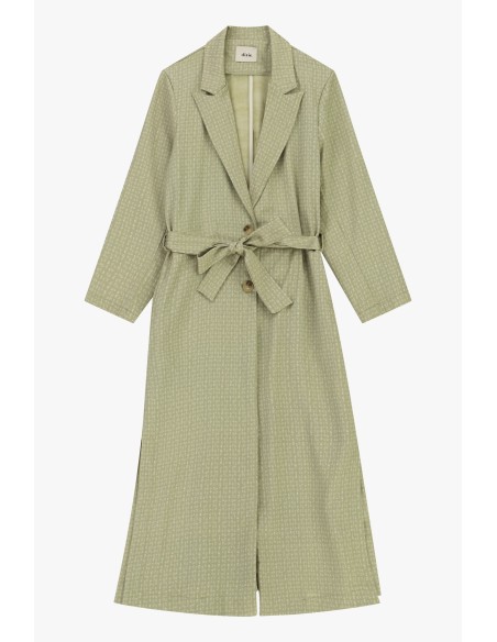 Trench-coat midi fantasia microestampa cinto Dixie