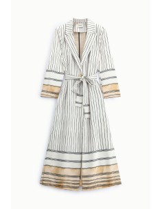 Trench coat às riscas de comprimento midi com cinto Dixie 2