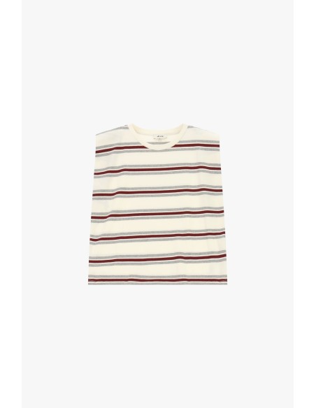 Top Às Riscas Com Decote Redondo Clássico Dixie