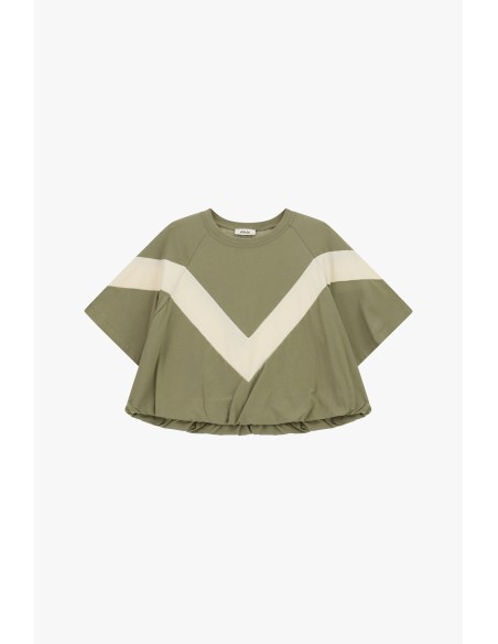T-shirt com mangas largas e detalhe em V Dixie