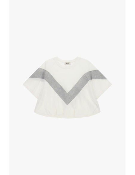 T-shirt com mangas largas e detalhe em V Dixie