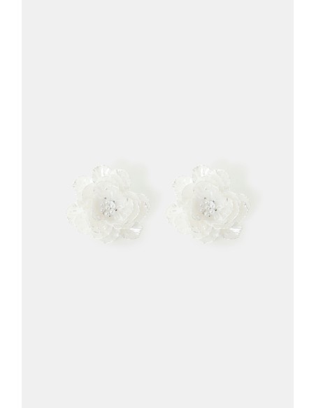 Brincos em forma de flor com pérolas centrais Dixie