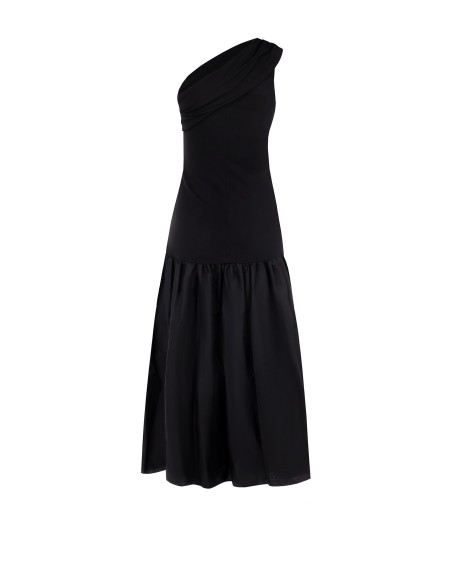 Vestido longo em malha com barra balão em algodão Rinascimento