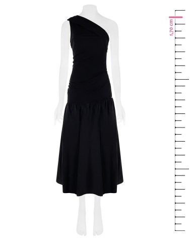Vestido longo em malha com bainha balão em algodão Rinascimento