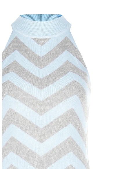 Top em malha com motivo chevron e fio de lurex Rinascimento