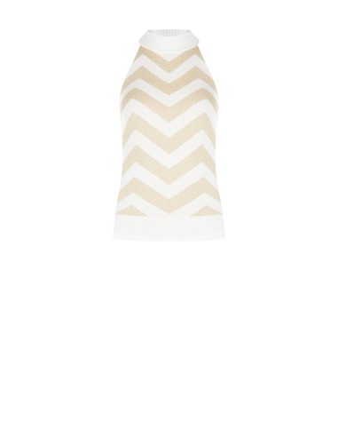 Top em malha com padrão chevron e fio de lurex Rinascimento