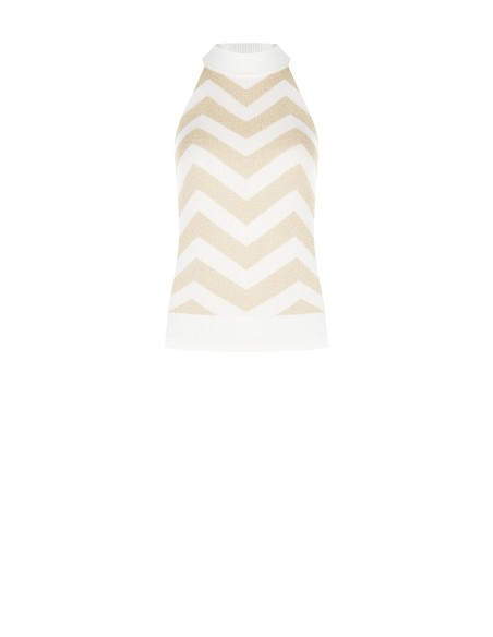 Top em malha com padrão chevron e fio de lurex Rinascimento