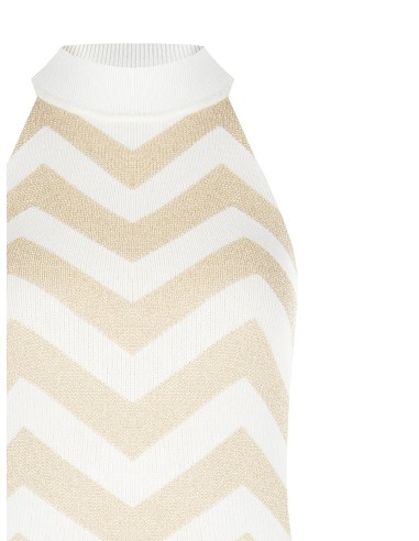 Top em malha com padrão chevron e fio lurex Rinascimento