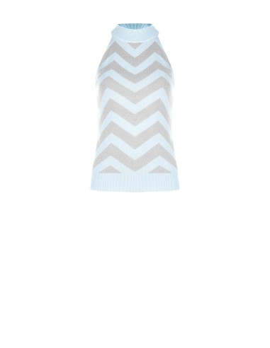 Top em malha com motivo chevron e fio de lurex Rinascimento