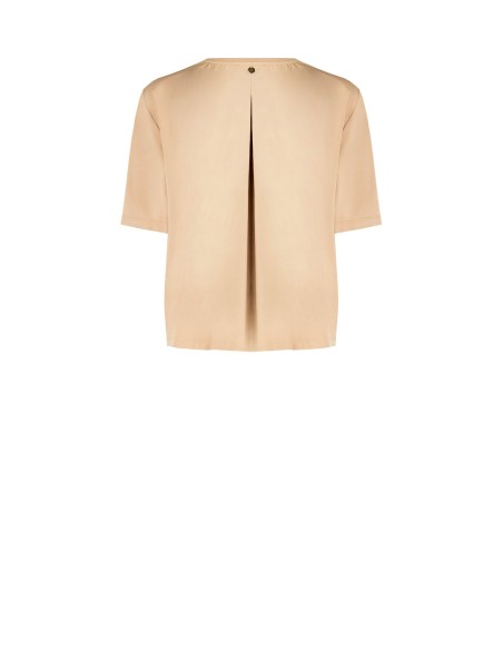 Blusa ampla em jersey na frente e em algodão atrás com bolsinho Rinascimento