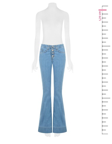 Jeans Flare com Botões Jóia Rinascimento