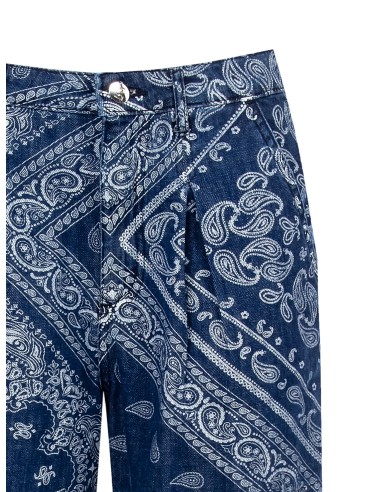 Calções Curtos em Denim Estampado Rinascimento