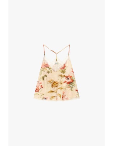 Top com Alças Finas e Estampa Floral Dixie