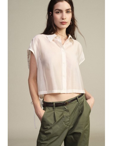 Camisa Cropped Sem Mangas Com Bordado Floral Dixie