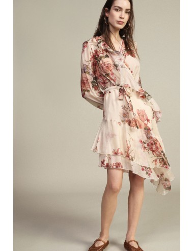 Vestido Com Estampa Floral Folhos Assimétricos Dixie