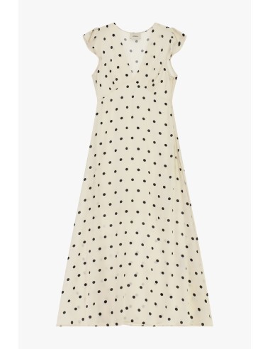 Vestido Longo com Estampado de Bolinhas e Mangas Esvoaçantes Dixie