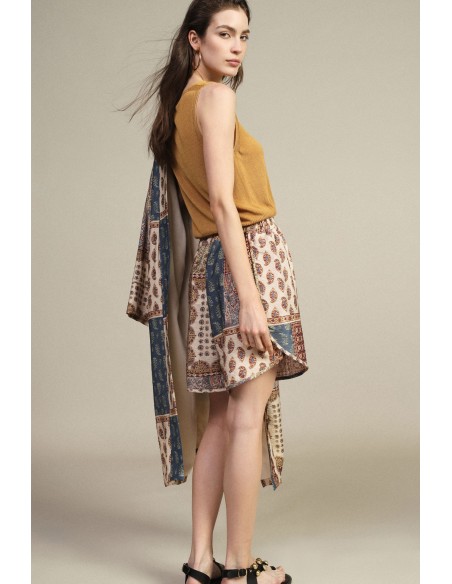 Shorts de corte regular com estampado patchwork paisley Dixie