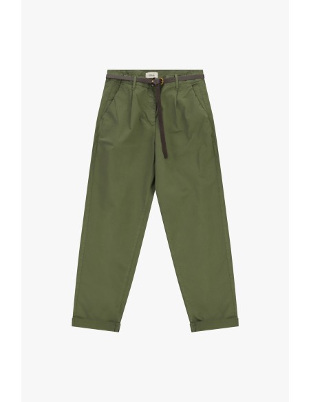Calças Chino-Fit com Cintura Estreita e Barras Viradas Dixie