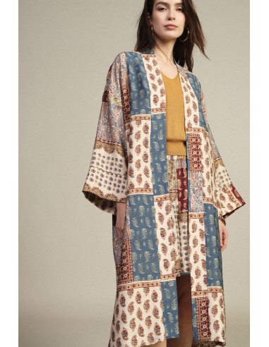 Casaco Duster Fantasia Patchwork Estampa Paisley Dixie