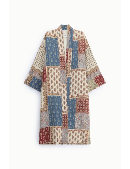 Casaco Duster Padrão Patchwork Estampa Paisley Dixie
