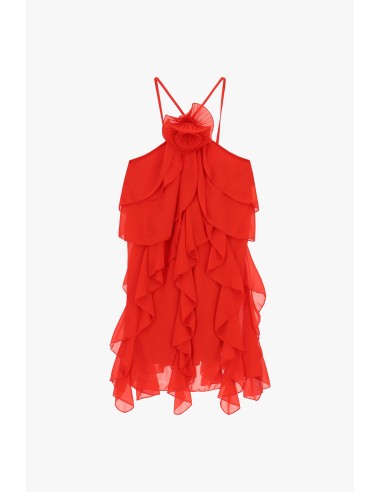 Vestido Curto Com Folhos E Alças Finas Dixie