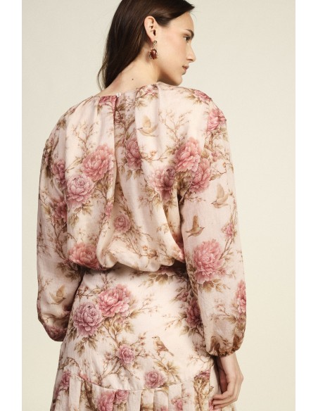 Top Con Maniche Lunghe E Stampa Floreale Dixie - Vestiti Firmati Li...