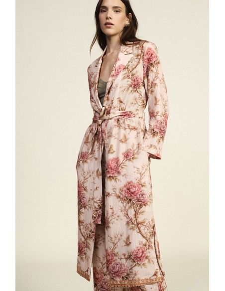 Top Longo Estampado Floral com Cinto Dixie