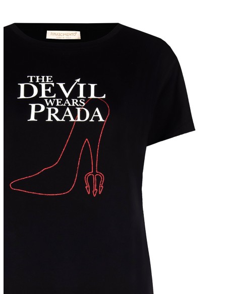 T-shirt regular O Diabo Veste Prada Estampa Stiletto Renascimento