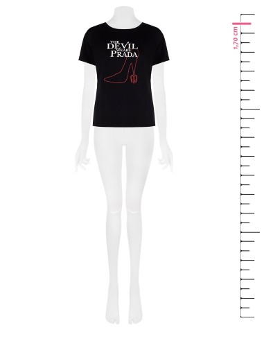 T-shirt Regular O Diabo Veste Prada Estampa Stiletto Renascimento