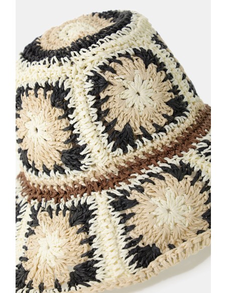 Chapéu de Croché Estilo Patchwork de Aba Larga Por Favor