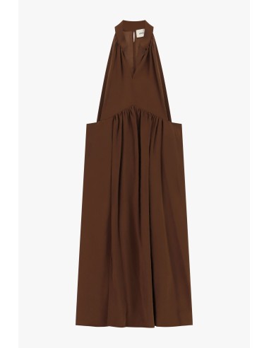 Vestido longo com decote em V e pregas amplas Dixie